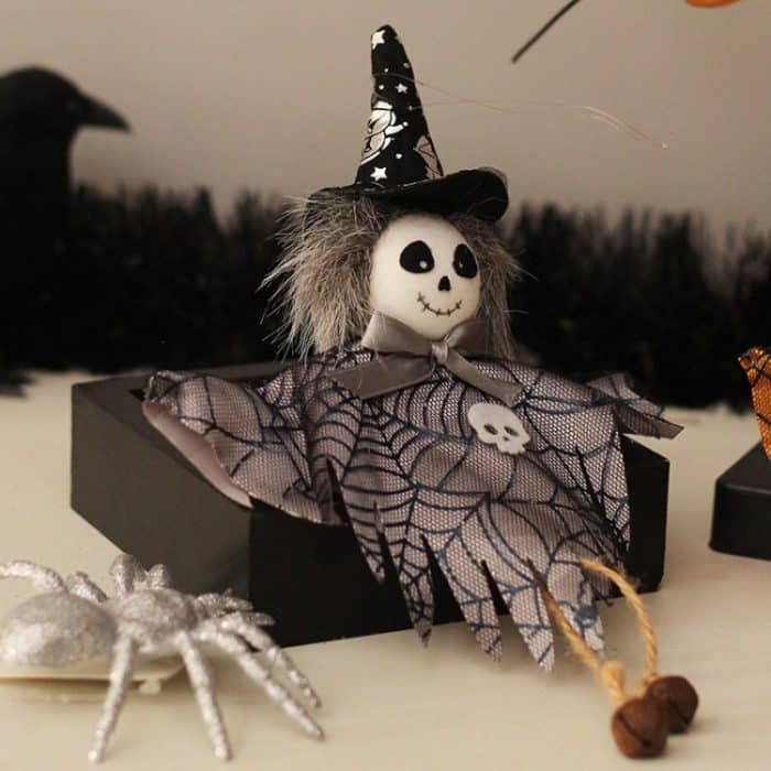 2PCS Halloween Dekorationen Geist Festival Party Puppe Anhänger, Skeleton Ghost, Pumpkin, Witch – Bild 5