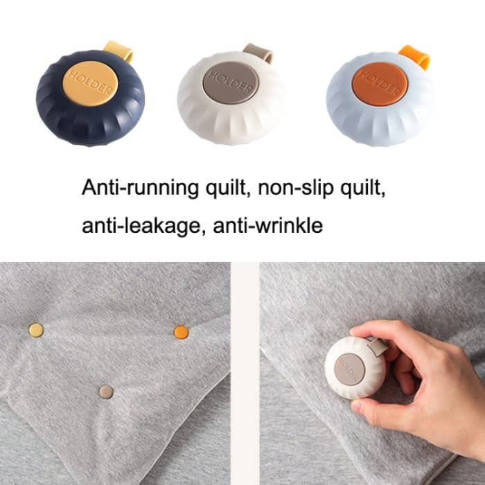 4PCS Quilt Retainer Quilt Anti-Run Fixierung Anti-Rutsch-Schnalle Traceless Retainer, Warm Gray, Silk Blue, Midnight Blue – Bild 2