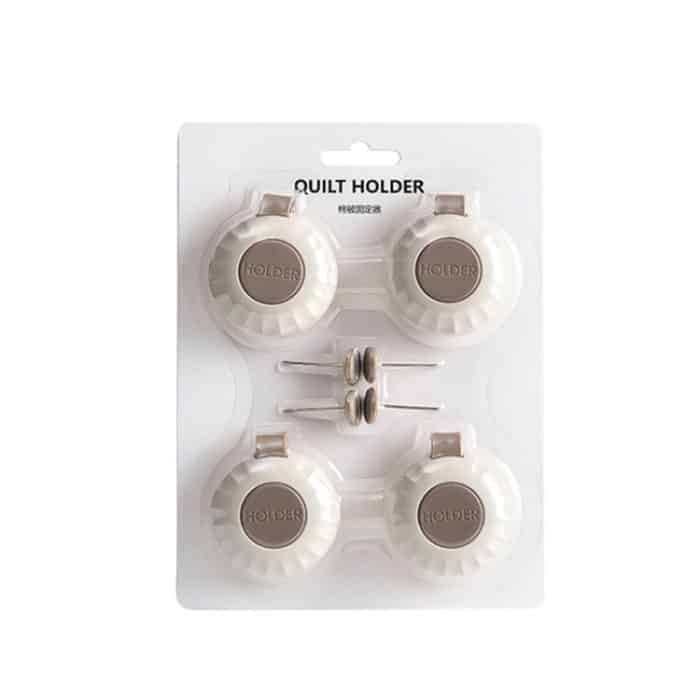 4PCS Quilt Retainer Quilt Anti-Run Fixierung Anti-Rutsch-Schnalle Traceless Retainer, Warm Gray, Silk Blue, Midnight Blue – Bild 6