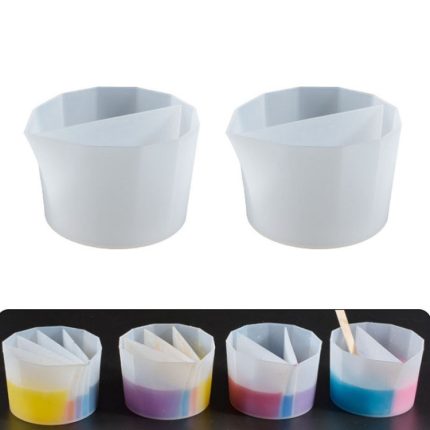 2 Stück DIY Kristall-Epoxid-Farbtrennbecher, Silikon-Tönungsbecher, Stil:, 2 PCS 2 Grid, 2 PCS 3 Grid, 2 PCS 4 Grid, 2 PCS 5 Grid