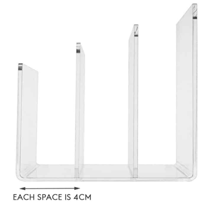 3 Gitter -Acryldatei -Rack transparenter Speicherregalbuch Display Rack Rack – Bild 4