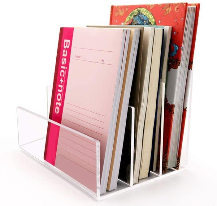 3 Gitter -Acryldatei -Rack transparenter Speicherregalbuch Display Rack Rack – Bild 5