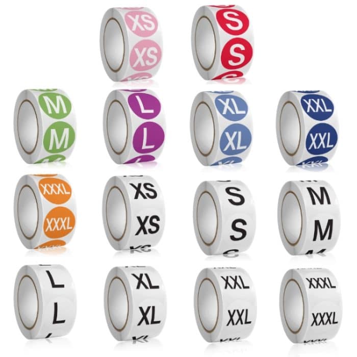 10 Stück Kleidung, Schuhe und Hüte, Größe, Modelletikett, runder Aufkleber, A-446, A-447, A-448, A-449, A-450, A-451, A-452, A-453, A-454, A-455, A-456, A-457, A-444, A-445 – Bild 2