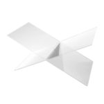 X-förmiges Acryl-Bücherregal, transparenter Buch- und Notenständer, X-shaped Bookshelf – Bild 2