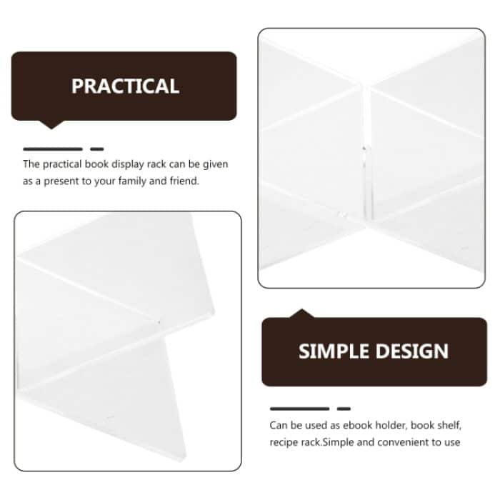 X-förmiges Acryl-Bücherregal, transparenter Buch- und Notenständer, X-shaped Bookshelf – Bild 4