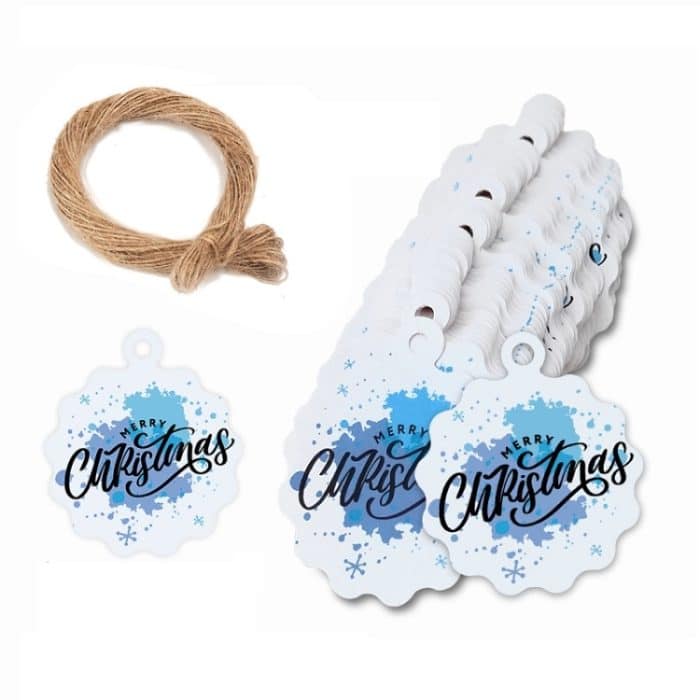 5 Packungen weihnachtliches Kraftpapieranhänger-Geschenkpapier-Kartenset, L-27, L-28, L-29, L-30, L-31, L-32, L-33, L-34 – Bild 1