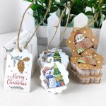 5 Packungen weihnachtliches Kraftpapieranhänger-Geschenkpapier-Kartenset, L-27, L-28, L-29, L-30, L-31, L-32, L-33, L-34 – Bild 5