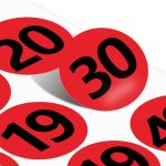 100 Stück Aufkleber für Kleidung, Schuhe, Größe und Nummer, Durchmesser:, 10mm, 13mm, 15mm, 20mm, 25mm – Bild 3