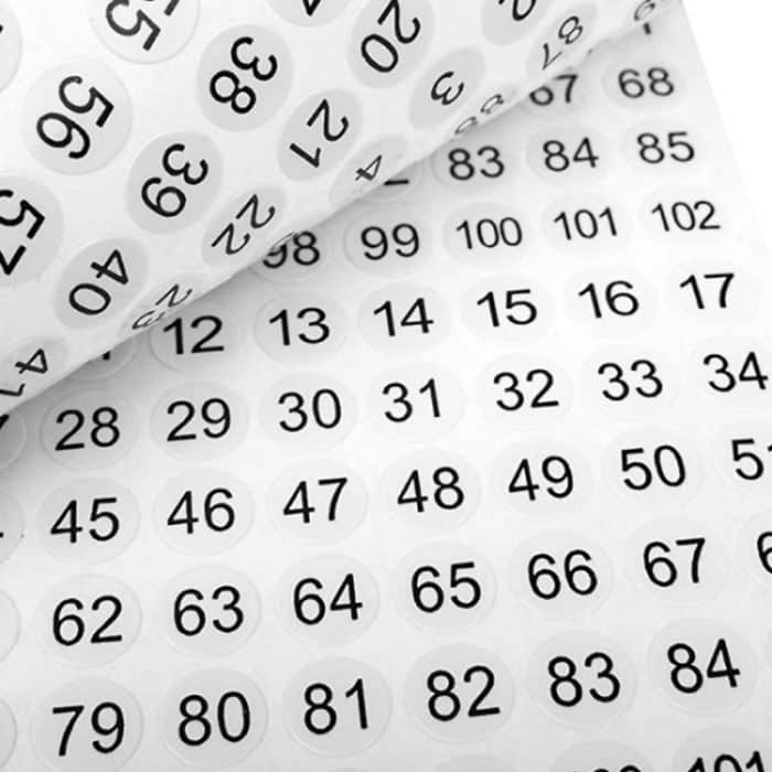 100 Stück Aufkleber für Kleidung, Schuhe, Größe und Nummer, Durchmesser:, 10mm, 13mm, 15mm, 20mm, 25mm – Bild 4