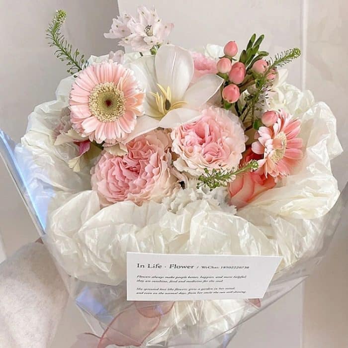 2 Stück wasserdichte Crinkle-Einlage für Blumenverpackungen, White, Cherry Blossom Pink, Lime Green, Cream Beige, Light Blue, Brown, Champagne, Wind Chimes Purple – Bild 4