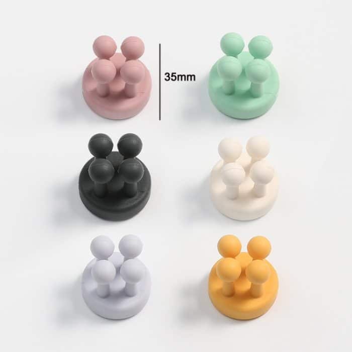 3 Stück nagelfreies, nahtloses Silikon-Haken-Zahnbürsten-Aufbewahrungsregal, Creamy White, Mint Green, Lotus Root Pink, Cloudy Blue, Rock Ash, Ginger Yellow – Bild 2