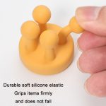 3 Stück nagelfreies, nahtloses Silikon-Haken-Zahnbürsten-Aufbewahrungsregal, Creamy White, Mint Green, Lotus Root Pink, Cloudy Blue, Rock Ash, Ginger Yellow – Bild 4