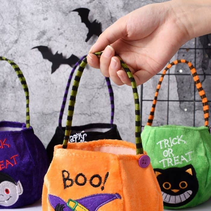 2 Stück Süßigkeitentüten, Kinder-Geschenk-Stoffbeutel für Halloween – Bild 3