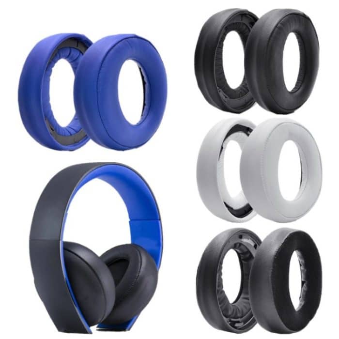 2 Stück Kopfhörer-Schwamm-Abdeckung für SONY PS3 PS4 7.1 Gold, Stil:, Black Earpads, White Earpads, Blue Headband, Blue Earpads, Velvet Earpads, Lamb Leather Earpads, Black  Headband, Cloth Fiber Earpads, Burlap Grey Earpads, Gray  Earpads – Bild 2