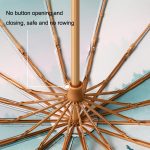 Dreifach faltbarer Retro-Sonnenschirm mit Holzgriff und 16 Knochen, Yunchun Tree, Sunset Mountains, Jiangnan Yi, Ao Hanmei, Chrysanthemum City – Bild 4