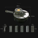 6-in-1-Gemüseschneider mit Handschutz, Wasserfilter und Aufbewahrungsfunktion, Gray, Green – Bild 3