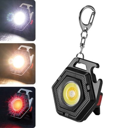E-SMARTER W5131 Mini-Schlüsselanhänger, starkes Licht, tragbare Taschenlampe, Spezifikation:, Black, Tarnish, Black+Tripod, Tarnish+Tripod