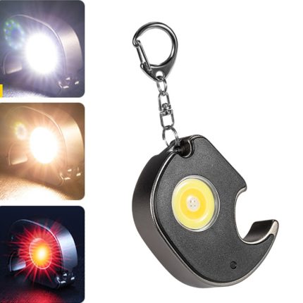 E-SMARTER W5132 Mini-Schlüsselanhänger, starkes Licht, tragbare Taschenlampe, Spezifikation:, Black, Black+Hand Rope