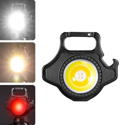 E-SMARTER W5133 Mini-Schlüsselanhänger, starkes Licht, tragbare Taschenlampe, Spezifikation:, Black, Black+Tripod