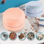 2PCS Desktop Mini Staubsauger Gummi Konfetti Tastatur Reiniger, Pink, Blue – Bild 2
