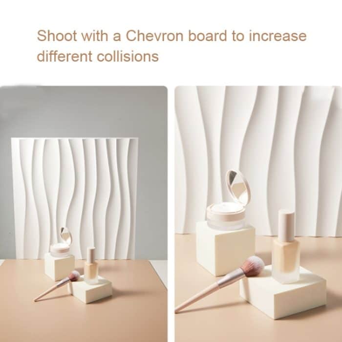 PVC-Material Stereo 3D Shooting Hintergrund Board Foto Requisiten, 50 x 50 cm, D081 Waves White, D094 European -style White, D095 Square Brick White, D105 Ripple White, D133 Cook White, D137 Simple White – Bild 5