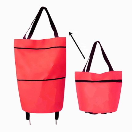 Tragbarer Einkaufswagen, faltbare Tragetasche mit Rädern, Red, Green, Blue, Black, Orange