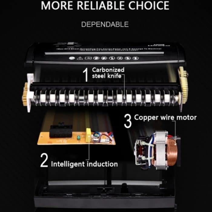 RAYSON A606B 10L A4 Kleiner Mini-Büroaktenvernichter Elektrischer Aktenvernichter, EU-Stecker – Bild 3