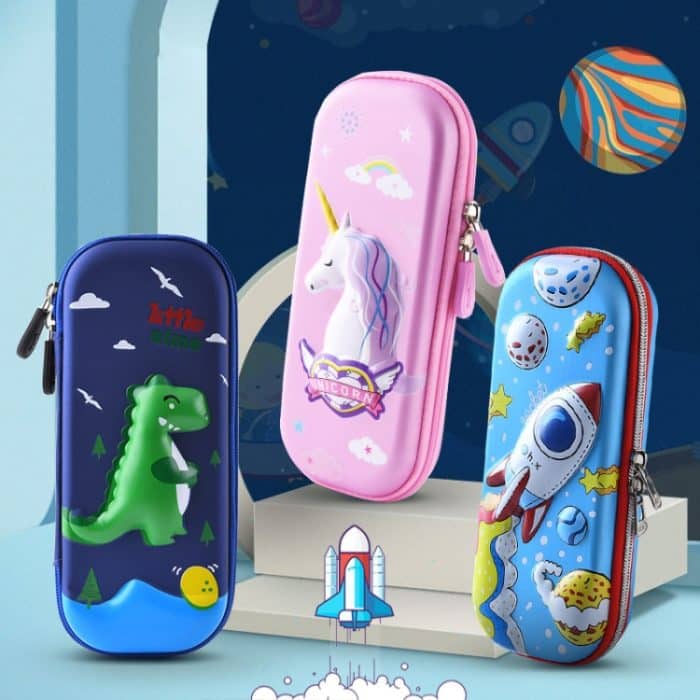 Uime EVA 3D Federmäppchen mit mehreren Fächern, Schreibwarenbox für Kinder, Schulbedarf, Astronaut, Rocket, Purple Pony, Rabbit, Elf Unicorn, Green Dinosaur, Red Dinosaur, Rainbow Unicorn, Big Head Unicorn, Kitten, Little Fox, Mermaid, Blue Whale... – Bild 2