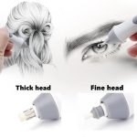 Tenwin 8302 Verstellbarer elektrischer Radiergummi mit Gummi-Nachfüllungen zum Radieren von Skizzen und Zeichnungen, Black, White, Grey – Bild 4