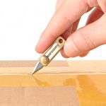 Messing-Mini-Messer Handgepäck EDC Schlüsselanhänger Push-Pull-Auspackmesser