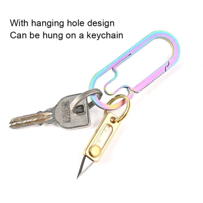 Messing-Mini-Messer Handgepäck EDC Schlüsselanhänger Push-Pull-Auspackmesser – Bild 3