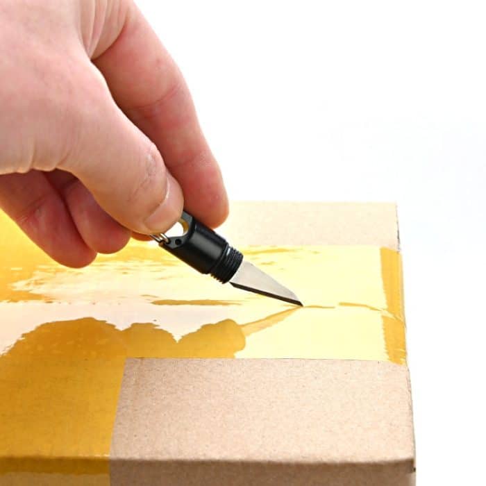 Schlüsselanhänger-Anhänger, kleines Messer, tragbares Kunst-Schneidemesser, Bronze, Aluminum Alloy Black, Aluminum Alloy Red – Bild 5