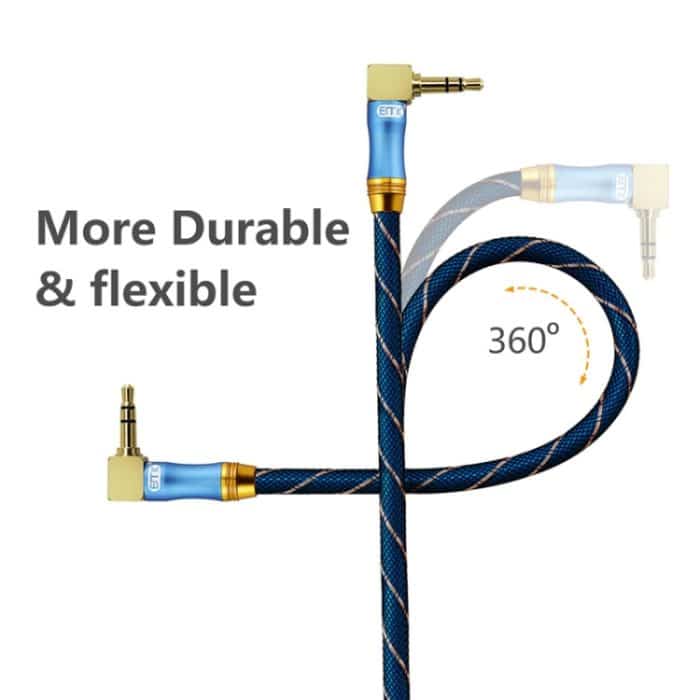 EMK 90-Grad-Auto-3,5-mm-Audiokabel-Verlängerungskabel, Kabellänge:, 0.5M, 1M, 1.5M, 2M, 3M, 5M – Bild 3