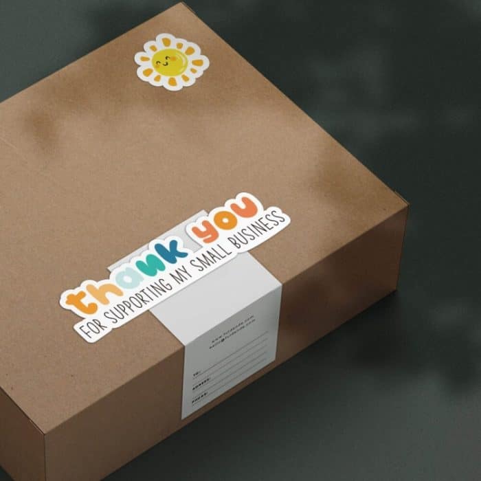 Regenbogen-Dankeschön-Aufkleber, Geschenkbox-Siegelaufkleber – Bild 5