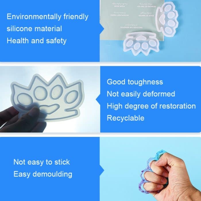 2 Stück D650 DIY Tropfenform Verteidigung Finger Tiger Silikonform, 2 PCS D650 01, 2 PCS D650 02 – Bild 3