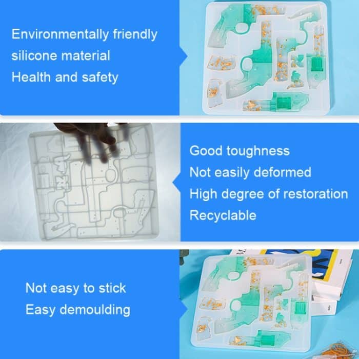 D2092-1 Tropfen-Kunststoffform Revolver Gummigeformte Silikonform, D2092-1 – Bild 4