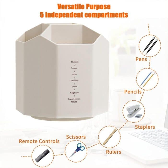 Schreibtisch-Aufbewahrungsbox mit großer Kapazität für Studenten, Büro, Stifteeimer, Non-rotating Beige, Non-rotating Dark Pink, Non-rotating Transparent, Non-rotating Gray, Rotating Beige, Rotating Pink, Rotating Blue, Rotating Gray, Rotating Transpar... – Bild 3