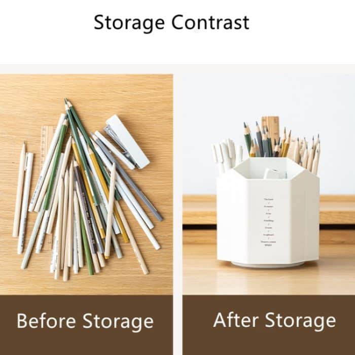 Schreibtisch-Aufbewahrungsbox mit großer Kapazität für Studenten, Büro, Stifteeimer, Non-rotating Beige, Non-rotating Dark Pink, Non-rotating Transparent, Non-rotating Gray, Rotating Beige, Rotating Pink, Rotating Blue, Rotating Gray, Rotating Transpar... – Bild 5