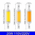 R7S LED COB Dimmer Glaslampe Doppelseitiges horizontales Plug-in-Licht, 78MM 10W, 118mm 20W – Bild 6