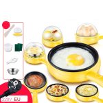 350 W elektrischer Eier-Omelette-Kocher, Bratpfanne, Dampfgarer, EU-Stecker, Stil:, Single Layer Set Yellow, Double Layer Set Yellow, Pan+Wood Shovel Yellow, Single Layer Set Pink, Double Layer Set Pink, Pan+Wood Shovel Pink – Bild 2