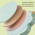 Maifan Stone Love Spiegeleipfanne mit vier Löchern, antihaftbeschichtete Eierknödelpfanne, Farbe:, Green, Green + Oil Brush Spoon, White, White + Oil Brush Spoon – Bild 4