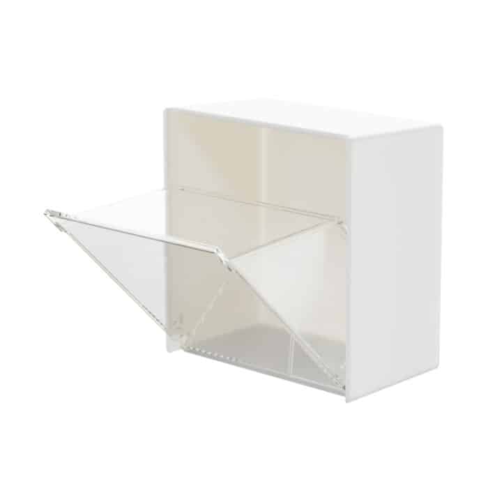 3 Stück wandmontierte Flip-Aufbewahrungsbox zum Einfügen kleiner Objekte, White – Bild 1