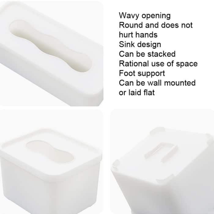 3 Stück an der Wand montierte Aufbewahrungsbox für Handschuhe und Masken mit großer Öffnung für kleine Gegenstände, Stil:, 3 PCS Small Square, 3 PCS Large Square, 3 PCS Large Long – Bild 3