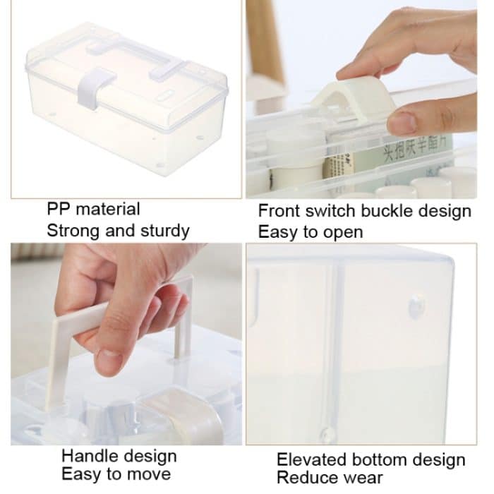 3-teiliger tragbarer Medizinkoffer mit versiegelter Aufbewahrungsbox, Größe:, Small, Large – Bild 3
