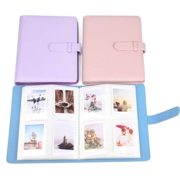 2 Stück CAIUL 7,6 cm PU-Leder-Fotoalbum, digitale Fotografie, Fotosammlung, Gedenkbuch, Cherry Pink, Clove Purple, Qingkong Blue – Bild 2