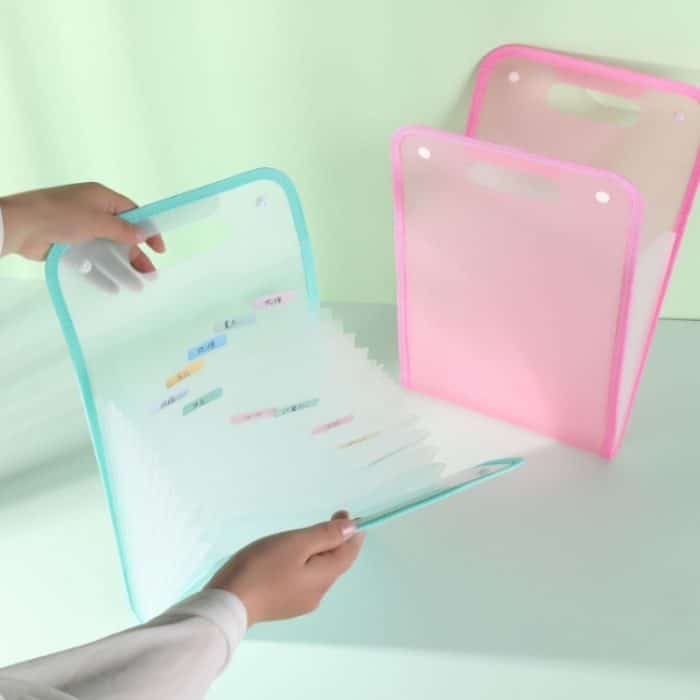 Business-Büro-Ordner, tragbare vertikale Orgel-Aktentasche, White, Pink, Light Green, Light Blue – Bild 6