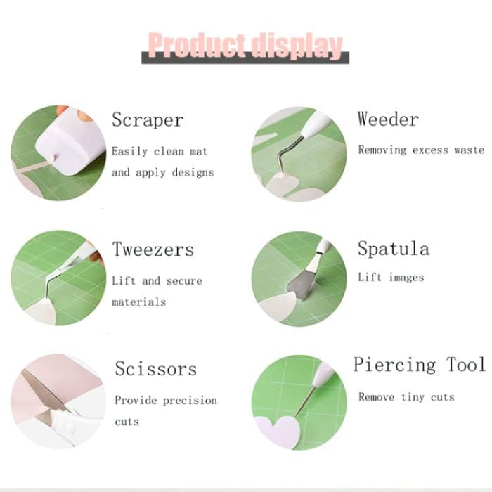 Vinyl-Unkrautwerkzeug-Set, DIY-Silhouette-geprägtes Gravurwerkzeug, 5 In 1, 6 In 1, 5 In 1+Cutting Pad, 6 In 1+Cutting Pad, 5 In 1+Recycler+Bag, 6 In 1+Recycler+Bag, 5 In 1+Recycler+Pen Holder, 6 In 1+Recycler+Pen Holder – Bild 4