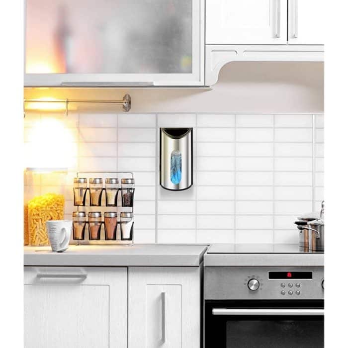 Edelstahl-Müllbeutel-Aufbewahrungsbox-Küchen-Wand-Überschuh-Abdeckungs-Tasche – Bild 5