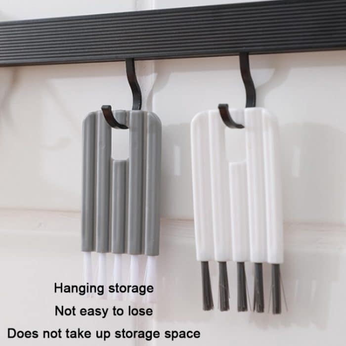 2 Stück Haushalts-Multifunktions-Reinigungsbürste mit biegsamen Rillen und Fugen, White, Grey – Bild 3