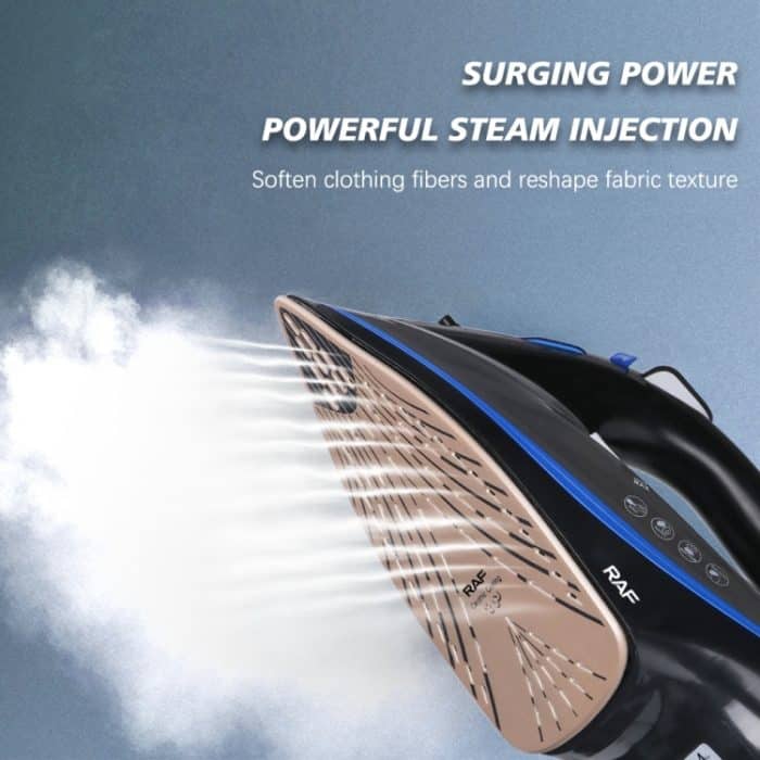RAF R.1215 Elektrisches Bügeleisen mit thermostatischer Keramiksohle und drei Geschwindigkeitsstufen, EU-Stecker, RAF R.1215 Black Gold, RAF R.1215 Black Blue – Bild 4